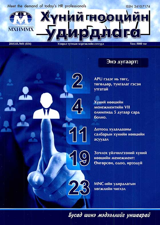 Хүний нөөцийн удирдлага сэтгүүл 2015/034